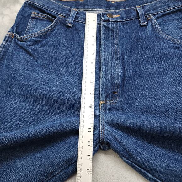 Rustler Jeans Mens 38X34 Blue Regular Fit Straight Leg Heavyweight Denim 87631PW - Picture 7 of 10